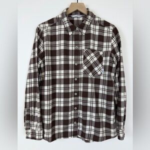 Stio Organic Cotton Plaid Flannel Shirt Women Size M